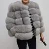 本物の毛皮のコート100％自然な冬の女性のジャケット暖かい高品質ベストファッション贅沢211018