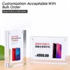 210*148mm Acrylic Picture Frame Thicker Block Clear Double Sided Acrylic Ticket Sign Holder Photo Frameless Desktop Display