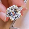 Engagement Promise Ring 925 Sterling Silver Asscher Cut 6CT 5A CZ Luxury Wedding Band Rings for Women Bridal Jewelry 6 T29533598