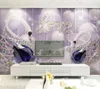Taille personnalisée Photo 3D Love Swan Bijoux Fond D'écran Décoratif Maison Fonds d'écran Décoratifs Murales de cristaux imperméables