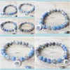 Bracelets Beaded, Strands Manyue Design Women S Labradorite Mala Bracelet Natural Brazil Blue Aventurine Energy Healing Crystals Jewelry Dro
