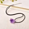 Decorative Objects & Figurines 1PC Fashion Simple Amethyst Pendant Natural Quartz Stone Crystals For Men Women Jewelry Purple Reiki Mine