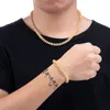 Mannen Zirkoon Miami Baguette Link Armband Hip Hop Sieraden Goud Kleur Zware Koper Materiaal Iced CZ Ketting Armband 8 "