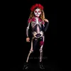 Róża Szkielet Dorosłych Dzieci Straszny Kostium Halloween Sukienka Cosplay Seksowny Kombinezon Karnawał Party Kobiety Dziewczyna Pani Day of the Dead Y0903