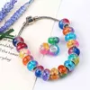 100pcs/lot Mix Color DIY Round Loose Resin Acrylic Beads Charms Big Hole Available for European Jewelry Bracelet Bangle