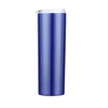 20oz Slim Tumbler Double Wall Stainless Steel Vacuum Insulated Straight Sippy Cups Flask Beer Coffee Mugs Water Bottle With Straws RRE10854