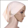 Bandanas шарфы обертываются шапки, перчатки мода независимые боести мусульманские женщины платка шапка леди сплошной цвет тюрбан мягкий CLSAAIC Beanie Hat Beach Sun