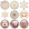 Mats & Pads Laser Engraving Wooden Flower Of Life Round Coasters Placemats Table Home Decoration Crafts 1pcs