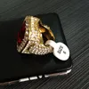 Herren Hip Hop Ring Schmuck Legierung Ruby Gemstone Kristall Gold Hip-Hop Mode Punkringe