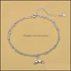 Anklets Jewelry 2021 Korean Style 925 SterlingSier MTIレイヤーチェーンフィッシュテールギフト用ドロップ配達SPO85