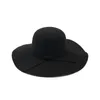 Stingy Brim Chapeaux Automne Hiver Bowler Pour Femmes Mode Lady Large Feutre De Laine Fedora Chapeau Floppy Cloche Noir