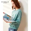 Vimly Hoodies Women Vintage O Neck Loose Solid Harajuku Autumn Pullover Memale Sweatshirt Sudaderas F0665 201210