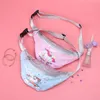 Söt Kids Mini Waist Bag 2021 Sequin Bröst för Baby Girls Leather Fanny Pack Kid Belt Holografisk Purse