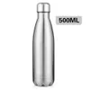 コーラ型水ボトル断熱二重壁真空ヒースサフティBPAステンレス鋼蛍光蒸しサーモスボトル500MLA31446439