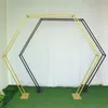 Ghirlande di fiori decorativi JAROWN Hexagon Wedding Arch Gold Black Iron Stand Sfondo Decorazione Flower Balloon Door Birthday Party Deco