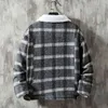 Winter Plaid Cotton Coat Casual Fashion Warm Mäns Bekvämjacka Svart Vit Asiatisk Storlek Stor storlek 5xl 211104