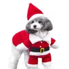 Abbigliamento per cani da XS a XXL Abbigliamento natalizio per animali domestici con cappello Decorazioni per feste di Capodanno Accessori per gatti invernali rossi Dolce Babbo Natale Cosplay Look Costumi verticali in piedi