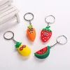 PVC Girl Toy Keychain سلسلة مفاتيح لطيفة محاكاة حقيبة الفاكهة قلادة قلادة مفتاح HEART 3D أفوكادو كيس مفتاح كيس المحفظة