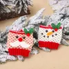 Christmas Decorations Snowman Wineglass Cover Woolen Wine Bottle Protective Sleeve Party Table Decoration JJD10841