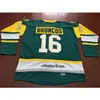 Real 001 Real Bordado Completo # 16 Humboldt Broncos Humboldt Forte Straschnitzki Hóquei Jersey ou Personalizado Qualquer nome ou número Retro Jersey