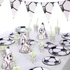Wegwerp Dinware Football Schrijf voetbaljongen Verjaardagsfeestje Cup Plaat servies Sets Baby Shower Decoration Supplies Ballon Set