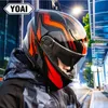 オートバイのヘルメットヘルメット男性Casco Moto ABS素材デュアルバイザーモジュラーフリップアップBTレーシ​​ングモトクロスドット承認