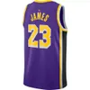 Camisa LeBron James roxa costurada masculina e feminina de basquete juvenil tamanho XS-6XL