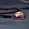 Viola Orgone Eye Generatore di Energia Ciondolo Collana Cristallo Chakra Oro Ormus Regalo