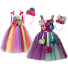 Dziewczyny Dresses Girls Candy Sukienka Kostium Halloween Cosplay Chrismtas Dzieci Karnawałowe Odzież Party z opaską