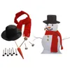 Trä simulering klä upp snögubbe kit jul dekor tillbehör set kit-snowman ögon näsa mun rör knappar scarf hatt sn5925