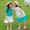 Mädchen Baumwolle Kurzarmkleid Kinder Sommermode Koreanischer Stil Westlicher Sommerrock P4548 210622