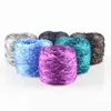 1PC 100g / Lot Fil de paillettes brillantes pour tricoter de la soie glacée Laine mercerisée au crochet pour tricoter du fil Fil fin Ligne de couture à la main Y211129