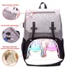 Mamãe Fralda Saco Baby Stroller Backpack USB Carregamento À Prova D 'Água Oxford Mulheres Maternidade Maternidade Enfermagem Nappy Bordas De Viagem 211025