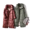 Janveny Frauen Lose Lange Daunenmantel 90% Weiße Ente Jacke Mit Kapuze Winter Plus Größe Mantel Weibliche Dicke Warme Feder Parkas 211008