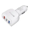 QC3.0 Fast Quick Charging 3 in 1 Type C Dual USB-poorten Auto-oplader Auto Power Adapter voor Samsung HTC GPS PC MQ100