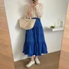 Streetwear Stylish High Waist Prom Femme Patchwork Chic OL Party Elastic-Waist Loose All Match Long Skirts 210525