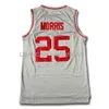 Pełny haft Bayside Slater #23 Morris #25 Gray Basketball Jersey Cheap Retro College Jersey XS-6XL