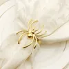 Guld Svart Spider Shaped Servetter Spännen för 2021 Halloween Party Decoration Hotell Matbord Servett Ringar Porslin Tillbehör
