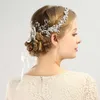 SLBRIDAL Handmade Rhintstones Crystals Pearls Flower Leaf Wedding Tiara Hair Vine Bridal Headband Hair accessories Bridesmaids X0625