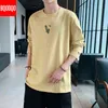 Drukuj Z Długim Rękawem Tshirt Mężczyźni Bawełna Biały Oversized T Shirt Streetwear Fitness T Koszulki Męski Jesień Hip Hop Casual Topstees 5XL H1218