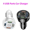 4 ports USB Car Chargers 48W Quick 7A Mini Mini Charge rapide pour iPhone 14 Pro Xiaomi Huawei Mobile Phone Charger Adaptateur en voiture