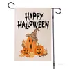 47*32cm Halloween Garden Flag printing Pumpkin flags Linen terror Banner Flags European and American decoration 300pcs T2I52303