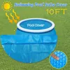 Pool Accessoarer Swimming Cover Damm Rainproof 10 meter Blå Rund Tarpaulin Slitstarkt för Familj Garden Pools