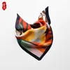 Retro little natural silk scarf women printed flower 100% real high quality 50cm small square head scarves lady luxury gift 210928