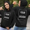 Custom Hoodies Add Your Text Sweatshirt Customized Long Sleeve High Quality Heavy Weight Soft Fleece Tops Hoody 210813