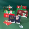 Merry Christmas Greeting Paper Card S Xmas Gift Handschrift Blessing Postcardsanta Claus Snowman Bear Cartoon Pattern Cards Bh4878 Tyj