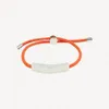 Identificazione ID Platedi in oro bianco 18 carati Bracciale con ciondolo per donna Braccialetti con corda di canapa in acciaio inossidabile uomo Donna Accessori moda con sacchetti per gioielli all'ingrosso