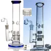 Rak rörla hookahs isnypolja dab rigg stereo matris perc glas vattenrör tjocka glas bongs med 18 mm fog