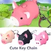 Mini Adorable Pig Keychain LED Luminous Sound Cartoon Pig Key Ring TT@88 G1019
