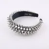 Full Rivet Covered Headband Sponge Hair Bands Women Hair Accessories Daily Party Headwear